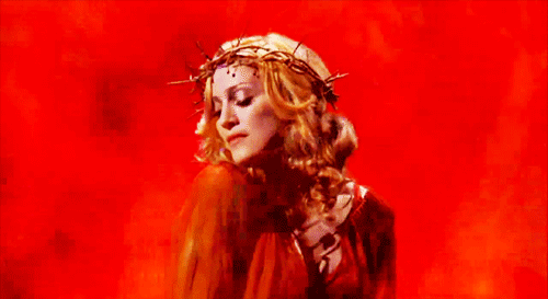 Madonna Christ Flames